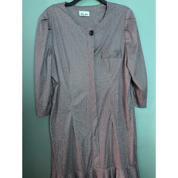 Risa Ann New York Dress Womens 16.5 Lagenlook Victorian Retro Midi Silky Ruffle - Picture 10 of 11